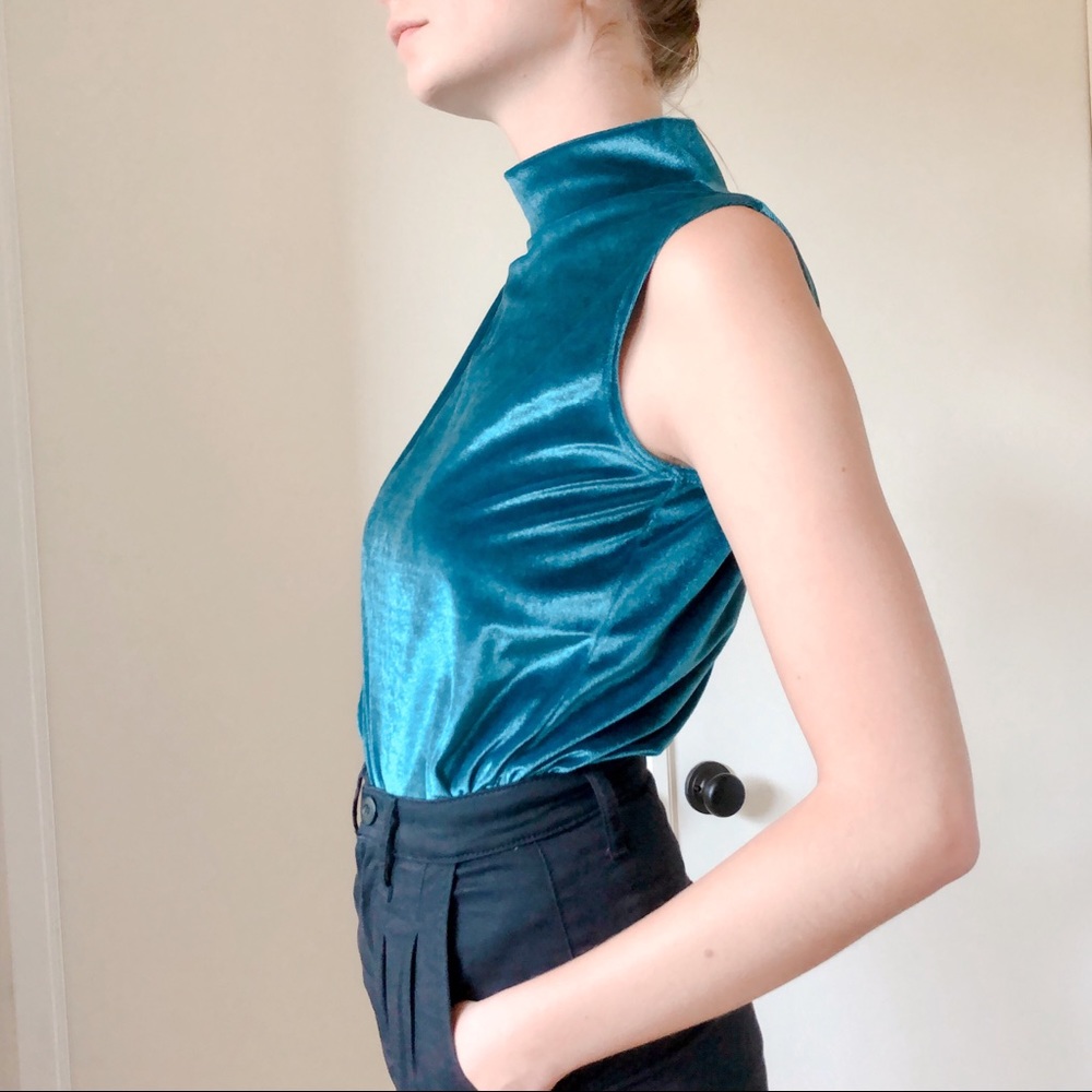 Velvet Turtleneck Tank Top
